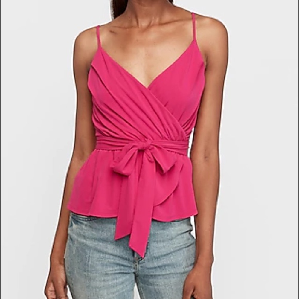 Express fuchsia cinch waist cami